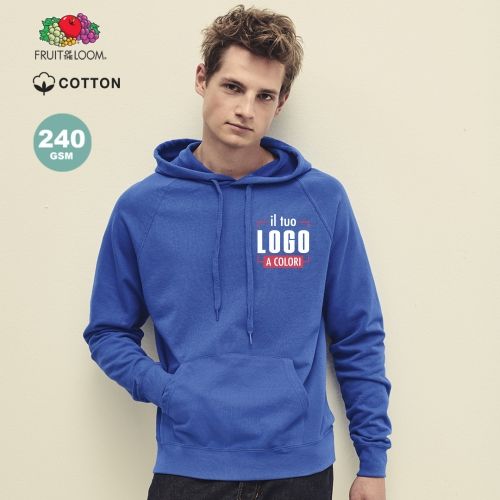 Felpa Leggera Adulto Fruit Of The Loom con Cappuccio - Comfort e Versatilità