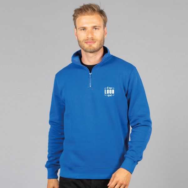 Felpa Uomo Mezza Zip in Misto Cotone Personalizzata Ideale come Articolo Promozionale-Felpa Belgio