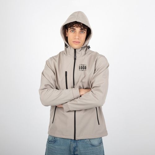 Soft Shell 2 Strati con Cappuccio e Zip Lunga | Personalizzato