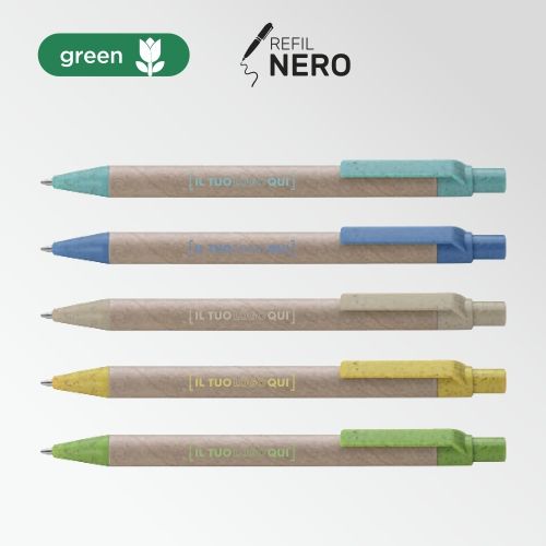 Penna ecologica in carta con paglia di frumento | Personalizzata