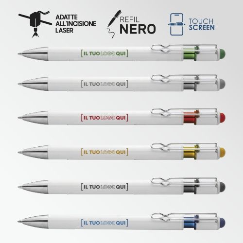 Penna Touch a Contrasto con Incisione Laser Personalizzabile