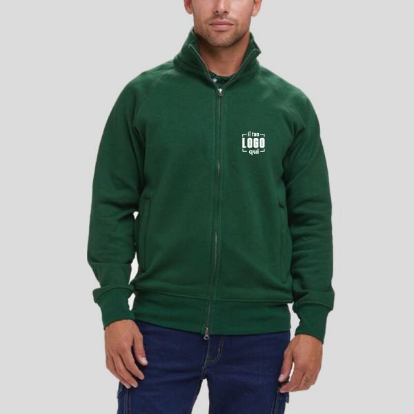 Felpa Uomo Zip Intera con Tasche e Polsini Elasticizzati Personalizzata-ALABAMA| PAYPER