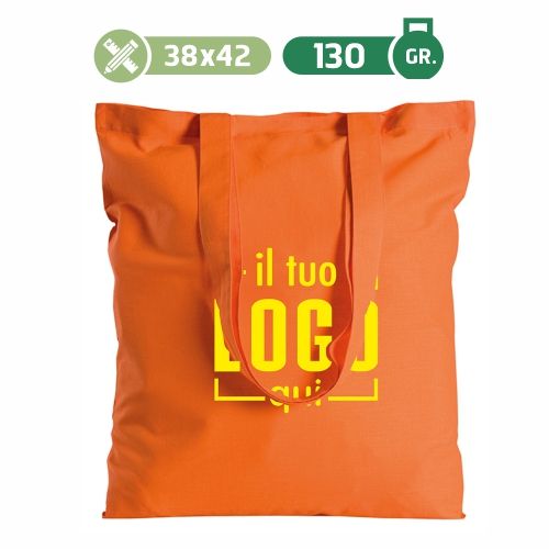 Borsa Shopping 100% Cotone 38x42cm peso 130gr Manici Lunghi Personalizzata Ideale come Articolo Promozionale-SPRING