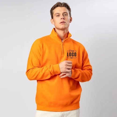 Felpa Mezza Zip Uomo Personalizzata Ideale come Capo da Lavoro, Tempo Libero