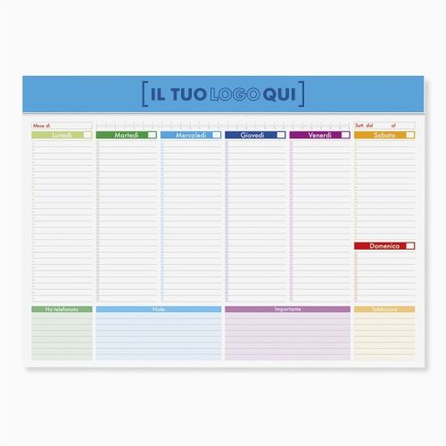 Calendario Planning Mini da Tavolo Personalizzato 29,6x21,5