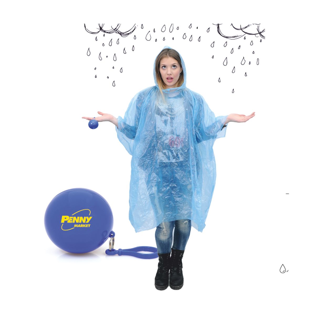 Poncho Antipioggia con Astuccio Sferico | Personalizzabile - BALL