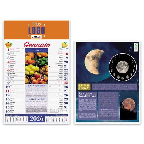 Calendario Illustrato 2026 | Testata 30×9 cm Personalizzabile | ORTO E GIARDINO