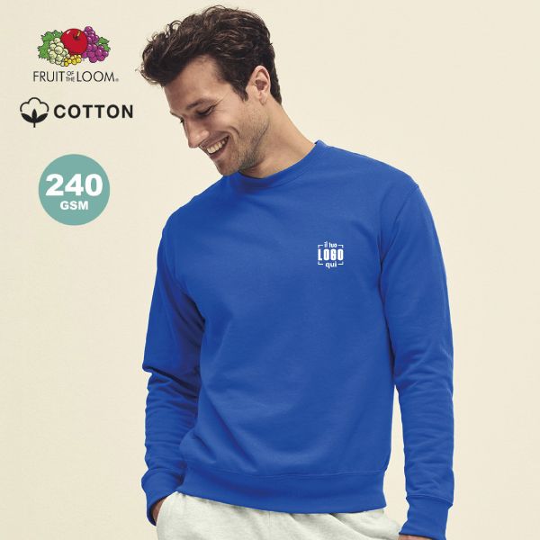 Felpa Girocollo Uomo in Pile Leggero Personalizzato Ideale come Capo Sport-LIGHTWEIGHT SET-IN SWEAT