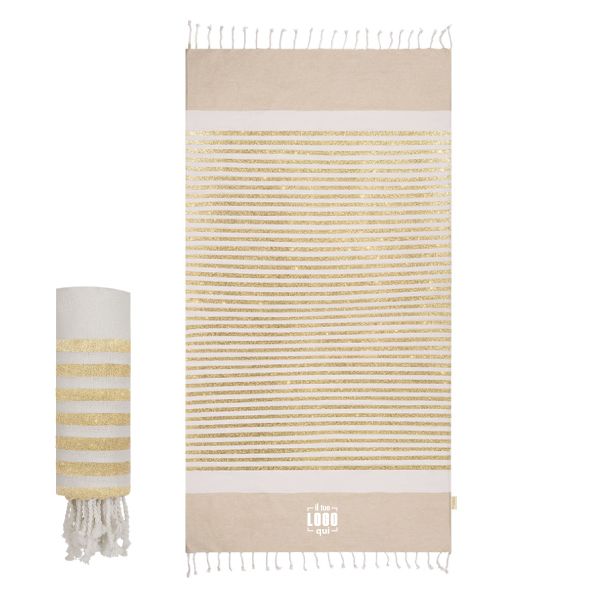 Asciugamano in Cotone Riciclato 180x90 con Particolari Glitterati Perfetto come Articolo Promozionale Estivo-BAK