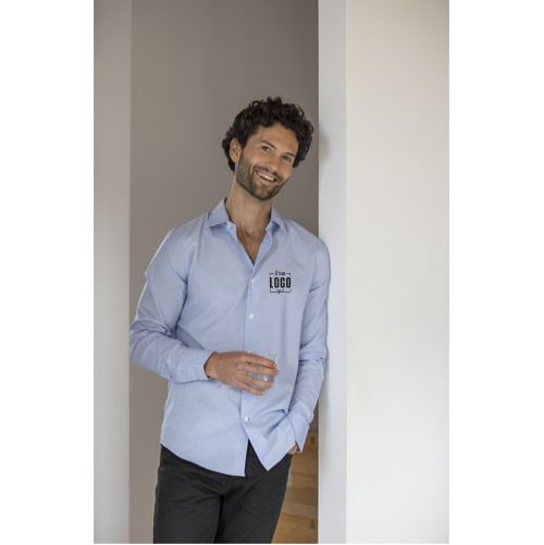 Camicia a maniche lunghe da uomo in tessuto biologico certificato GOTS Cuprite