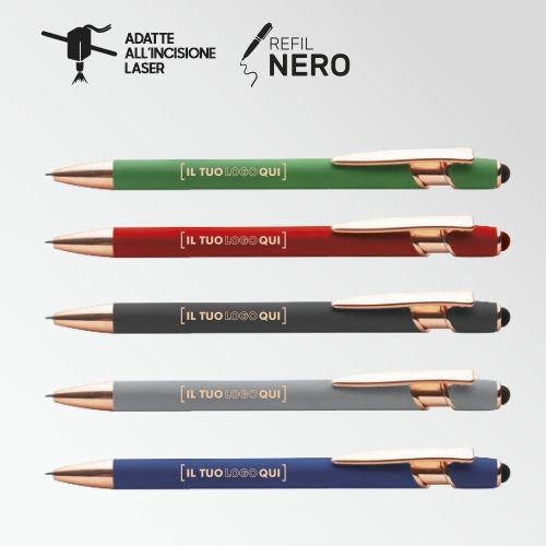 Penna Metallo Touch Soft Touch Oro Rosato | Personalizzata-ROSE GOLD