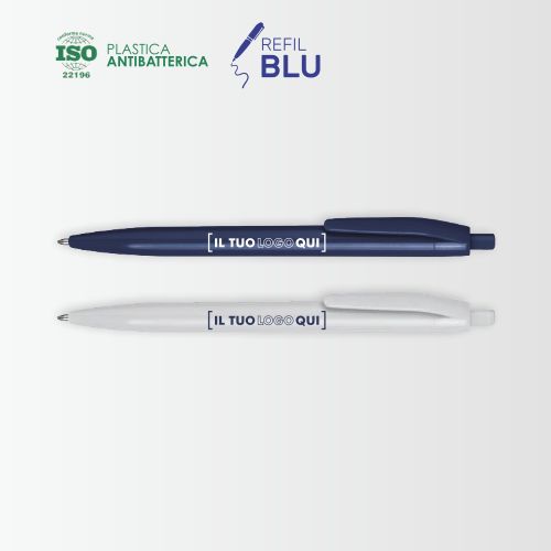 Penna a Scatto Personalizzabile | Plastica | Inchiostro Blu - MARTA BLU