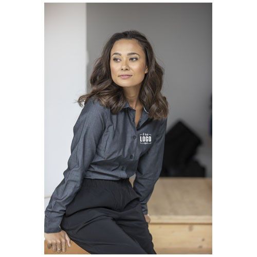 Camicia a maniche lunghe da donna in tessuto biologico certificato GOTS Cuprite