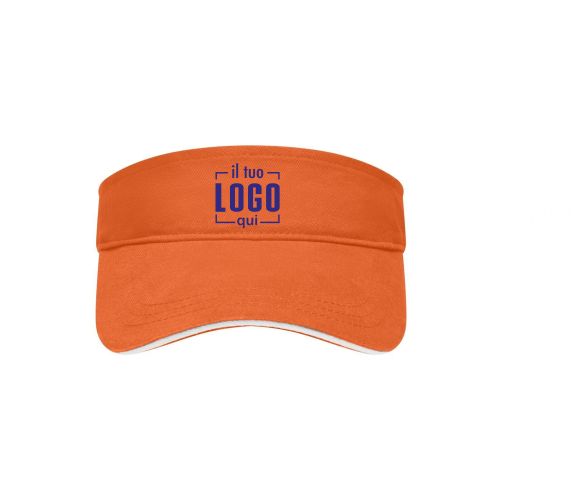 Visiera Cotone Spazzolato con Sandwich a Contrasto – Stile Sportivo Regolabile| Personalizzata