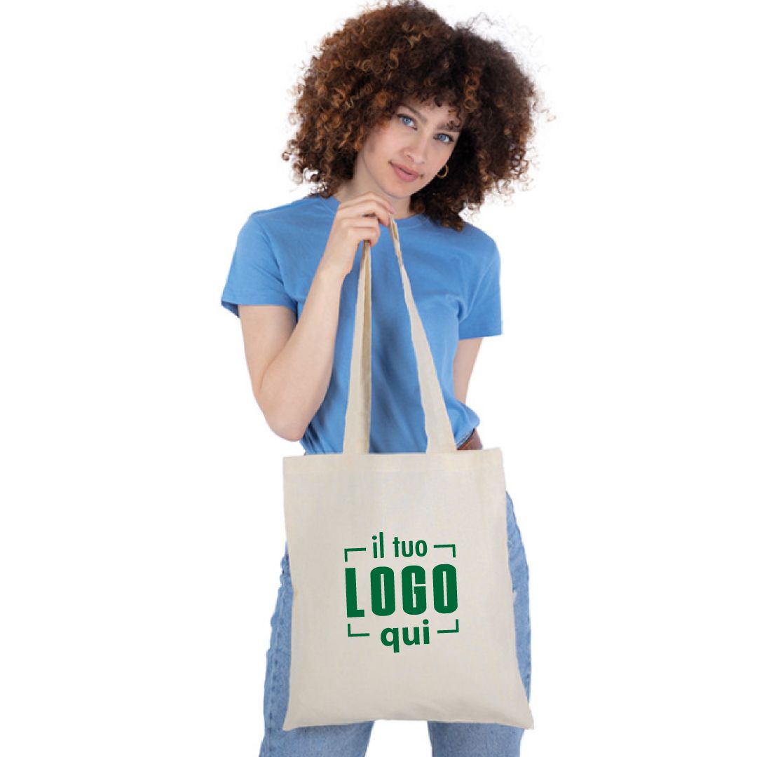Shopper in Cotone 38X42cm Manici Lunghi 109gr Personalizzata-LUXOR