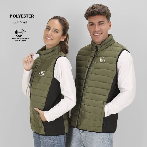 Smanicato Unisex in Poliestere e Soft Shell con Dettaglio Nero sui Fianchi, Impermeabile e Anti-Vento Personalizzato-TORET