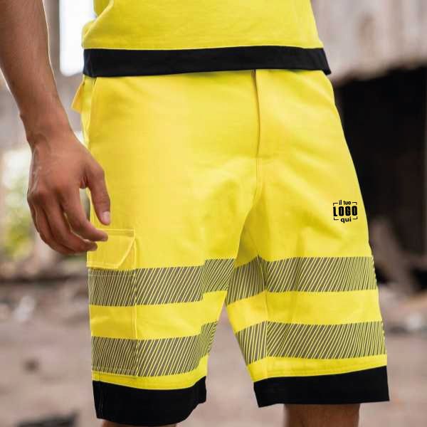 Bermuda Alta Visibilità in Poliestere Catarifrangente Personalizzate come Capo da Lavoro-Workwear Shorts