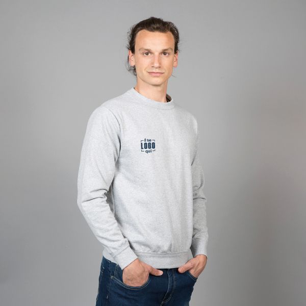 Felpa Uomo a Girocollo in Misto Cotone Monocolore Personalizzata Ideale come Capo Promozionale-Felpa Como