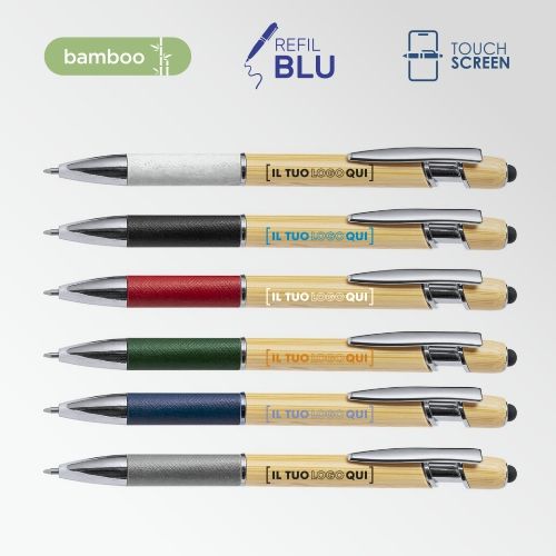 Penna touch eco bambù e carta riciclata | Personalizzata