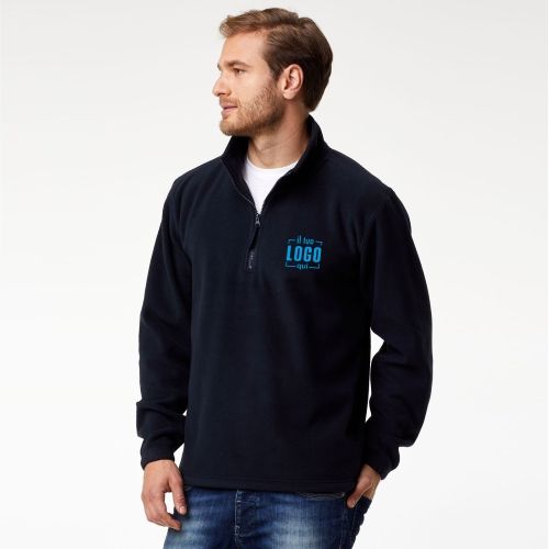 Pile Uomo a Mezza Zip Personalizzato, Capo Invernale Ideale da Lavoro