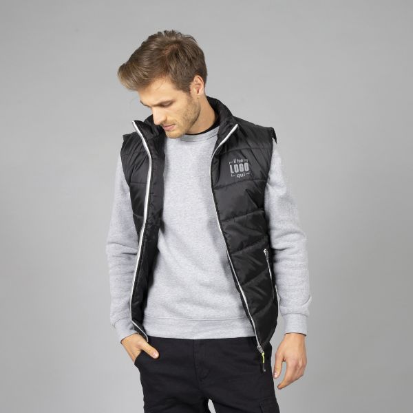 Elegante Smanicato Uomo in Poliestere Lucido con Imbottitura Personalizzato, Ideale come Capo Promozionale-Vietnam