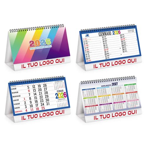Calendarietto Spiralato da Tavolo 2026 | Mensile 13 Fogli a Colori – Personalizzabile | SWEDISH TABLE