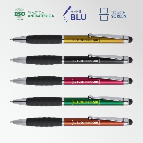 Penna Elegante Twist Bicolore con Finiture Metallizzate | Personalizzata - TOUCH SAGUR