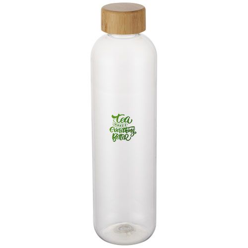 Borraccia in Plastica Riciclata con Tappo in Bambù Senza BPA 950ML Personalizzata Ideale per il Viaggio- Ziggs