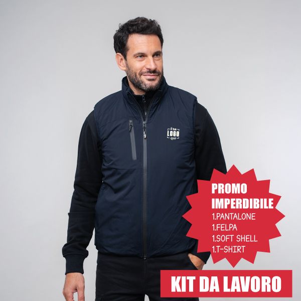 Kit Lavoro Personalizzabile 4 Pezzi | Softshell, Felpa e T-Shirt