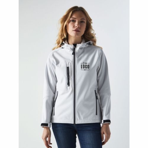 Giacca da donna in softshell a 3 strati, cappuccio con fermi in plastica