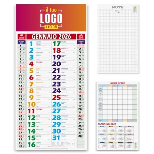 Calendario Olandese 2026 | Testata 23x9 cm Personalizzabile| COLOR SHADED