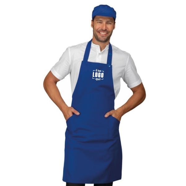 Grembiule Lungo Unisex con Tasca e Pettorina Personalizzabile| ISACCO