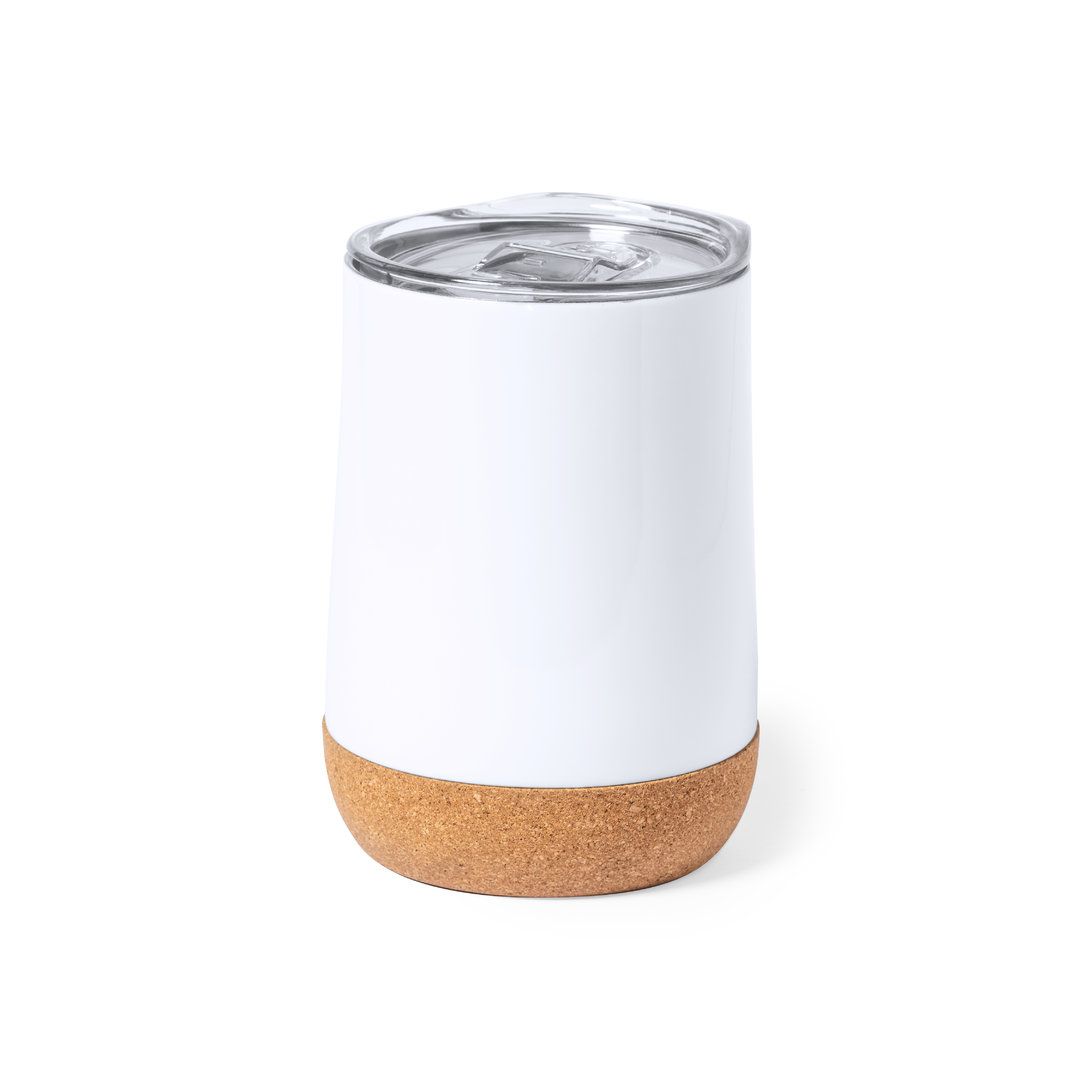 Tazza Termica da 330 ml con Base in Sughero e Corpo in Acciaio Inox Personalizzata Ideale come Gadget Promozionale