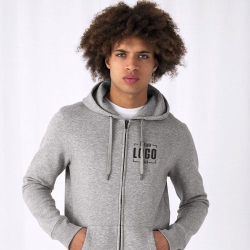 Felpa di Alta Qualità da Uomo in Cotone Pettinato, Interno Caldo, Cappuccio e Full Zip Personalizzata