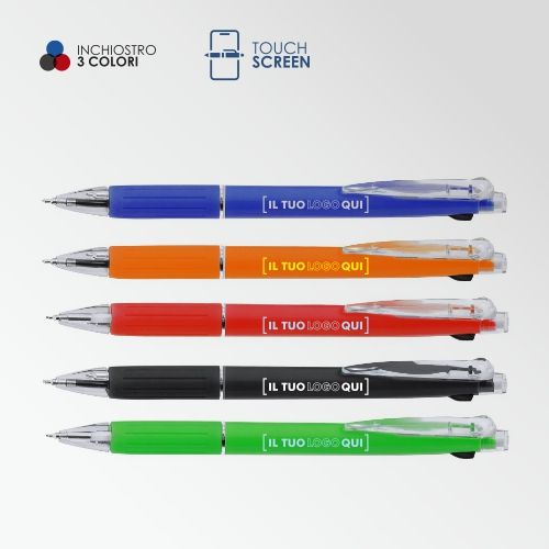 Penna touch 3 in 1 con impugnatura morbida | Personalizzata