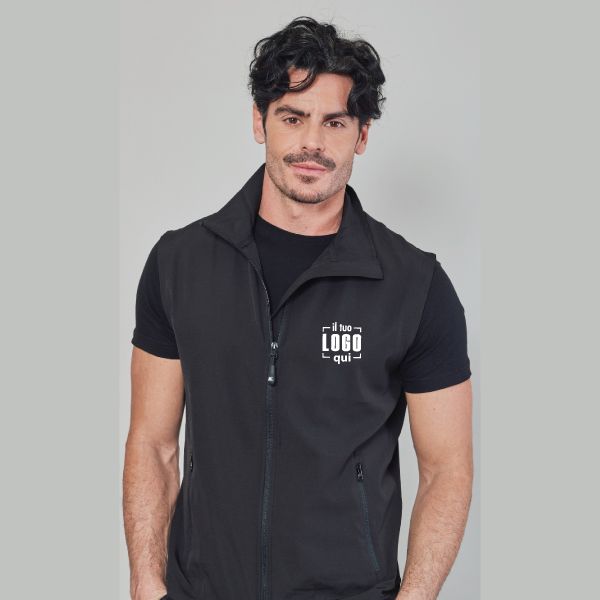 Gilet Uomo in Poliestere Elasticizzato, senza Fodera e Imbottitura Personalizzato Perfetto come Articolo Promozionale