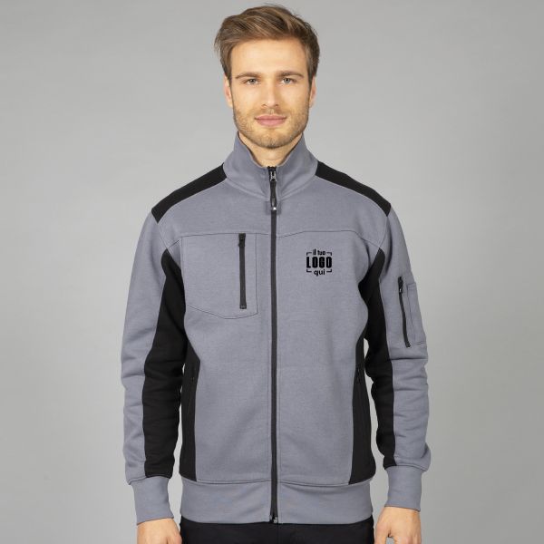 Felpa Uomo in Cotone Multitasche e Zip Lunga Personalizzata Ideale come Capo da Lavoro-Felpa Cambridge