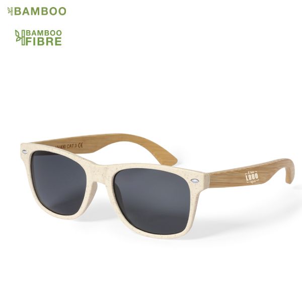 Occhiali da Sole con Lenti Colorate Protezione UV400 in Fibra di Bambù e Aste in Bambù Personalizzati-TINEX