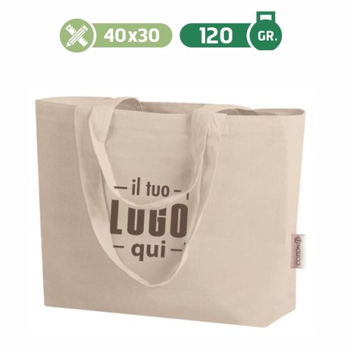 Pratica e Capiente Shopper in Cotone 40x30 Personalizzata Ideale come Articolo Promozionale-TERNURA