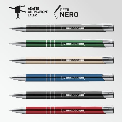 Penna in Alluminio con Refill Jumbo e Finiture Cromate | Personalizzata-CHROME