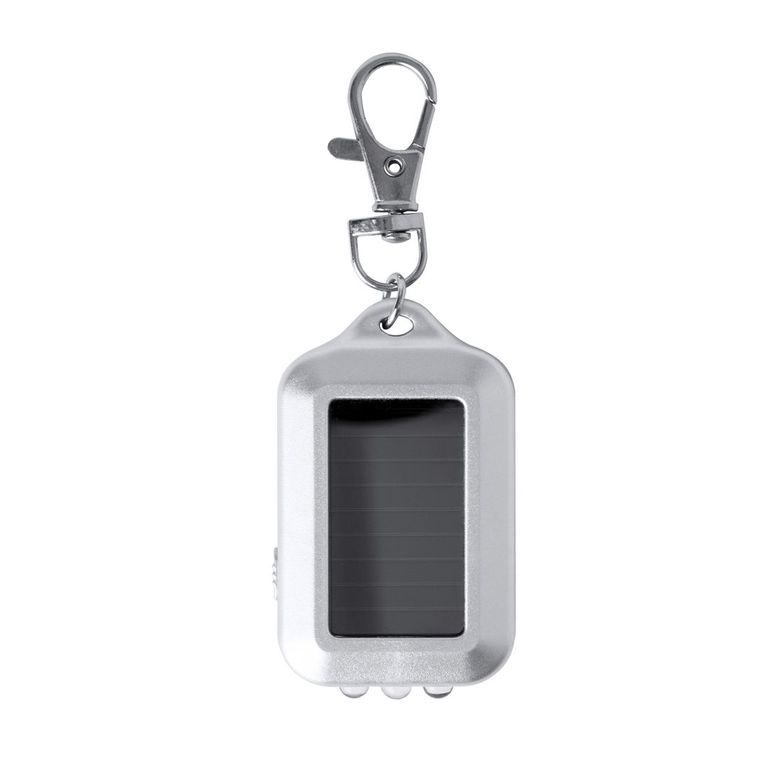 Portachiavi con Torcia Solare a LED e Gancio Personalizzato Perfetto come Articolo Promozionale-ELUXO