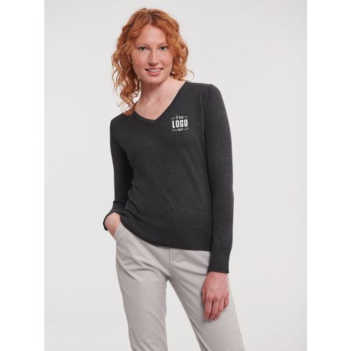 Ladies' V-Neck Knitted Pullover