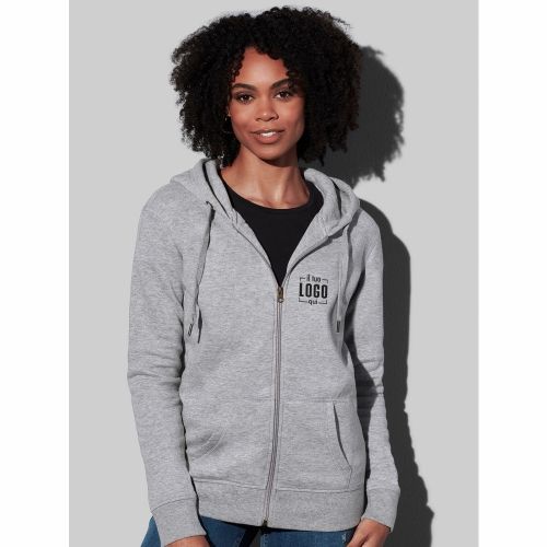 Felpa Donna Full Zip Leggermente Sfiancata, Tasca Marsupio e Cappuccio Doppio Strato Personalizzata Perfetta come Articolo per Sport, Tempo Libero-Sweat Jacket Select
