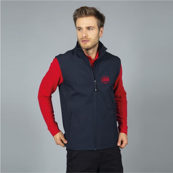 Gilet in Softshell a due Strati da Uomo, Resistente e Traspirante, Interno in Pile Personalizzato Perfetto per Tempo Libero