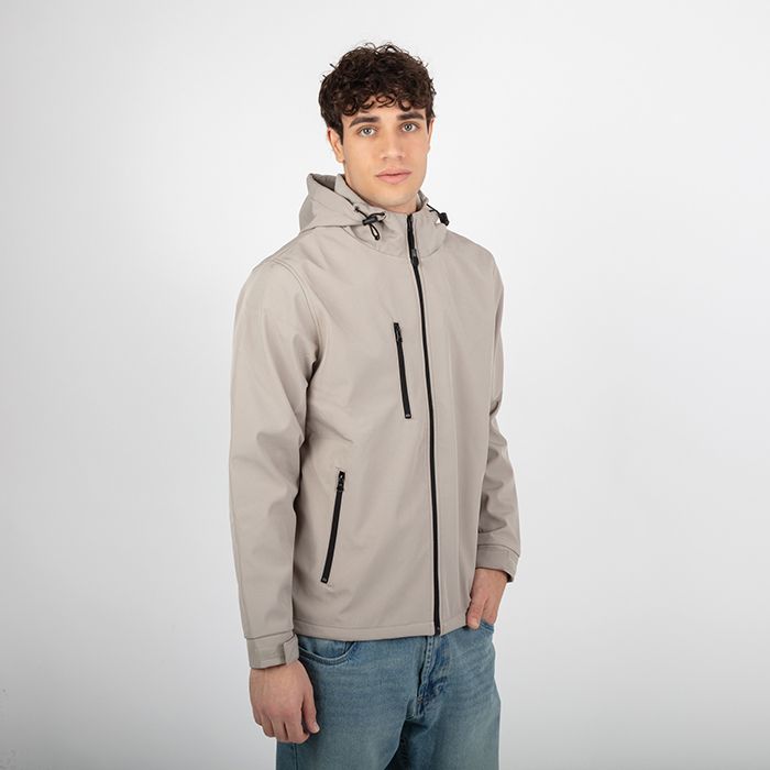 Soft Shell 2 Strati con Cappuccio e Zip Lunga | Personalizzato