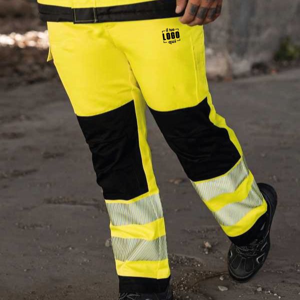 Pantaloni Alta Visibilità in Poliestere con Due Bande Riflettenti Personalizzato Perfetto come Capo da Lavoro-Workwear Pants
