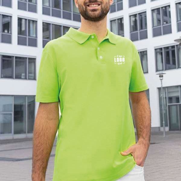 Polo Uomo in Poliestere e Cotone Riciclato a 3 Bottoni Resistente e Sostenibile Personalizzata Ideale come Capo da Lavoro-Workwear Poloshirt