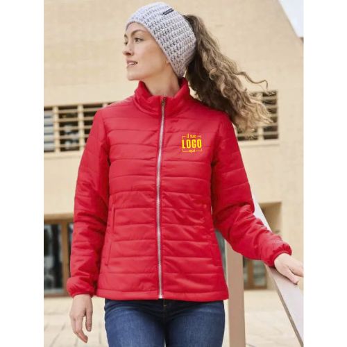 Giubbetto Antivento da Donna 100% Poliestere Collo Alto a Zip Personalizzato Perfetto per Tempo Libero-PADDED JACKET