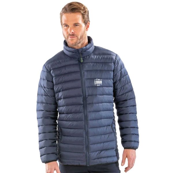 Piumino Leggero Uomo in Nylon e Poliestere Riciclati, Full Zip, Collo Alto, Impermeabile e Traspirante Personalizzabile come Articolo per Promuovere il Proprio Marchio-Recycled padded jacket