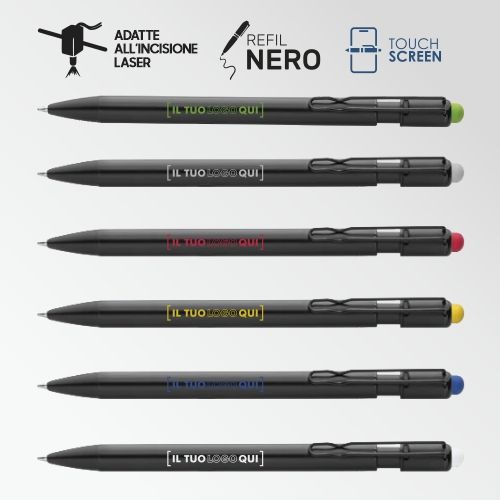 Penna Touch Personalizzabile con Fusto a Contrasto | BLACK LASER